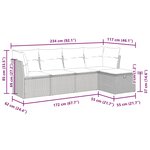 vidaXL Salon de jardin avec coussins 5 Pièces beige résine tressée