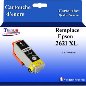 T3AZUR - Cartouche Compatible avec  Epson T2621 /T2601 / 26XL Noire