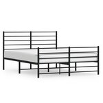 vidaXL Cadre de lit métal sans matelas avec pied de lit noir 140x200cm