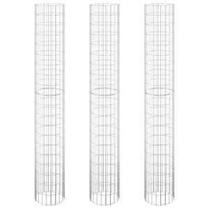 vidaXL Lit surélevé à gabion circulaire 3Pièces Acier galvanisé Ø30x200cm