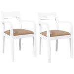 vidaXL Chaises à manger coussins 2 Pièces blanc bois massif caoutchouc