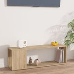vidaXL Meuble TV Chêne sonoma 100x24x32 cm Bois d'ingénierie