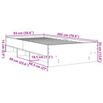 vidaXL Cadre de lit sonoma gris 90x200 cm bois d'ingénierie