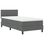 vidaXL Lit à sommier avec matelas & LED gris foncé 100x200 cm tissu