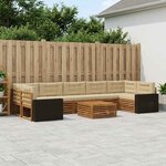 vidaXL Ensemble de canapés d'extérieur 8 Pièces Naturel et Beige
