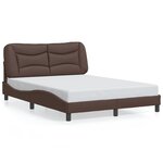 vidaXL Cadre de lit avec LED sans matelas Hvar marron 140x190 cm