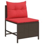 vidaXL Ensemble de canapé de jardin 6 Pièces Marron et rouge polyrotin