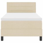 vidaXL Lit à ressorts avec matelas avec LED Crème 80 x 200 cm tissu