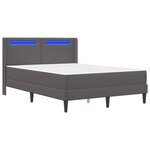 vidaXL Cadre de lit avec matelas Gris 140 x 190 cm Simili cuir