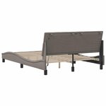 vidaXL Cadre de lit sans matelas taupe 140x190 cm tissu