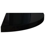 vidaXL Étagère d'angle flottante noir brillant 35x35x3 8 cm MDF