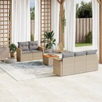 vidaXL Salon de jardin avec coussins 6Pièces mélange beige résine tressée