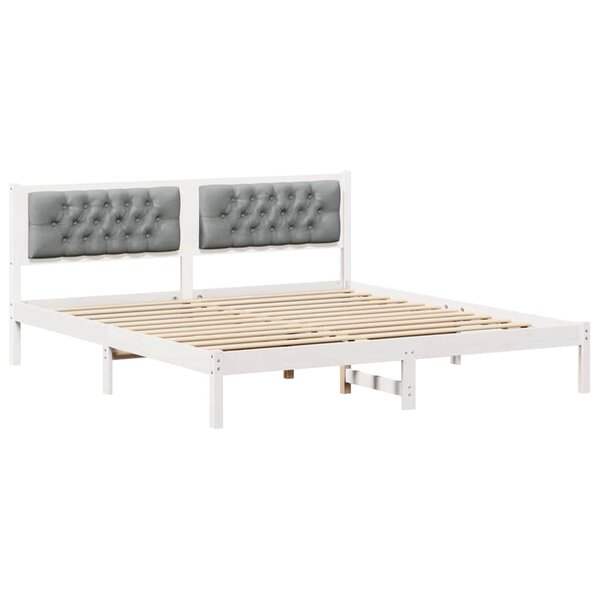 vidaXL Cadre de lit Gris clair 160 x 200 cm Pin massif