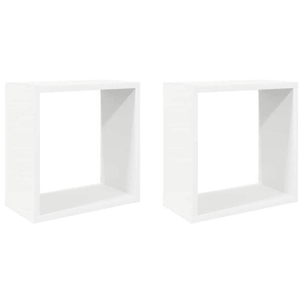 vidaXL Étagères cube murales 2 Pièces Blanc 30x15x30 cm