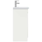 vidaXL Meuble de salle de bain avec évier Blanc brillant