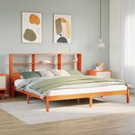 vidaXL Lit bibliothèque sans matelas cire marron 200x200 cm pin massif