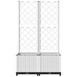 vidaXL Jardinière avec treillis Blanc 80x40x136 cm PP