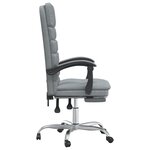 Fauteuil de bureau massage inclinable de bureau informatique étude clair tissu gris 02_0025386