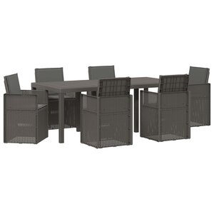 vidaXL Ensemble de salle à manger pour jardin avec coussin 7 Pièces PP