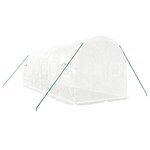 vidaXL Serre avec cadre en acier blanc 12 m² 6x2x2 m