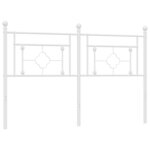 vidaXL Tête de lit métal blanc 160 cm