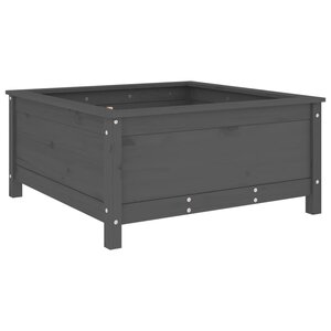 vidaXL Jardinière gris 82 5x82 5x39 cm bois massif de pin