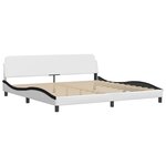 vidaXL Cadre de lit sans matelas blanc et noir 200x200 cm similicuir