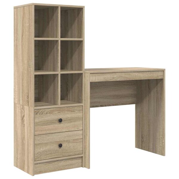 vidaXL Bureau avec rangement 2 Pièces Chêne Sonoma Bois d'ingénierie