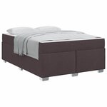 vidaXL Cadre de lit avec matelas Marron foncé 160 x 200 cm tissu