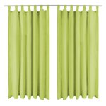 vidaXL Rideau occultant avec boucles 2 Pièces 140 x 245 cm Vert