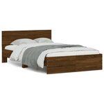 vidaXL Cadre de lit avec tête de lit chêne marron 135x190 cm