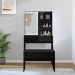 vidaXL Ensemble de coiffeuse avec LED Noir Bois d'ingénierie