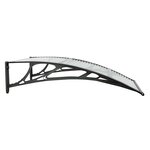 vidaXL Auvent de porte Noir et transparent 100x75 cm Polycarbonate