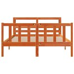 vidaXL Cadre de lit et tête de lit cire marron 135x190 cm bois de pin