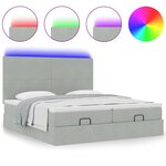 VidaXL Cadre de lit ottoman et matelas gris clair 180x200cm velours