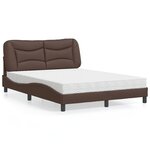 vidaXL Lit avec matelas Hvar marron 140x190 cm similicuir