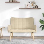 vidaXL Sofa 2 places Crème 115 x 61 x 87 cm Tissu