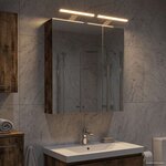 vidaXL Armoire Miroir de Salle de Bain Chêne fumé 60 x 14 5 x 70 cm