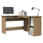 vidaXL Bureau d'angle chêne artisanal 120x140x75 cm bois d'ingénierie