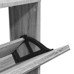 vidaXL Armoire à chaussures miroir 5 niveaux sonoma gris 63x17x169 5cm