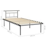 vidaXL Cadre de lit sans matelas gris métal 100x200 cm