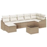 vidaXL Ensemble de salle à manger pour jardin 8 Pièces Beige et crème
