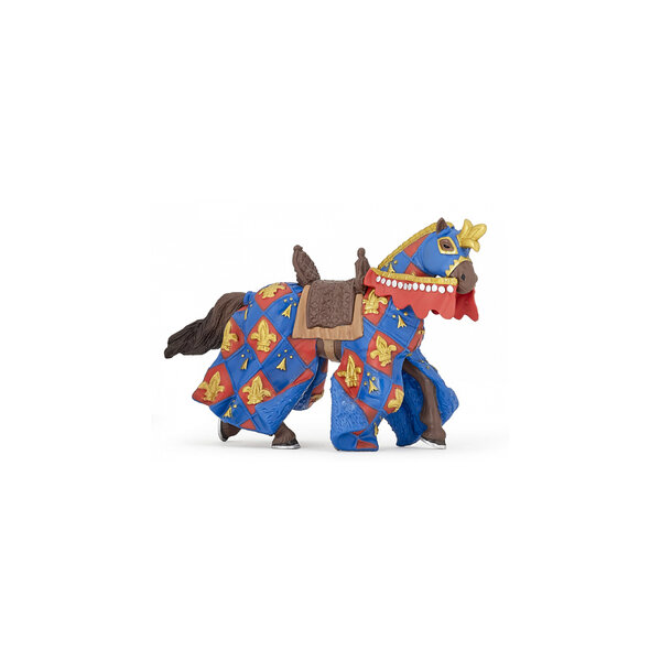 Cheval Bleu Fleur de Lys - Monture de Collection pour Chevalier