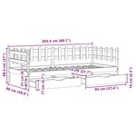 vidaXL Lit de jour avec tiroirs sans matelas 80x200 cm bois massif