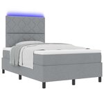 vidaXL Lit à ressorts avec matelas Gris clair 120 x 190 cm tissu