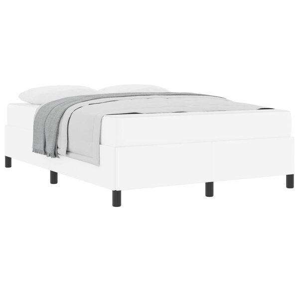 vidaXL Cadre de lit avec matelas Blanc 160 x 200 cm tissu