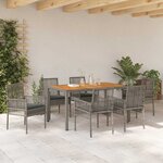 vidaXL Ensemble de salle à manger pour jardin 7 Pièces Gris Poly rotin