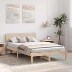 vidaXL Cadre de lit avec tête de lit Naturel 140 x 190 cm Pin massif
