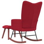 vidaXL Chaise à bascule avec repose-pied Rouge bordeaux Velours