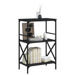 vidaXL Bibliothèque à 3 niveaux noir 59x35x90 5 cm bois d'ingénierie